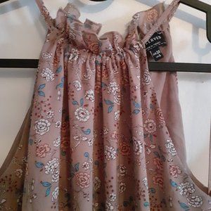 Floral halter neck tie back pleated dress, size XS, Reserved